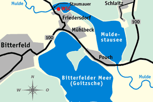 Dieses Bild zeigt eine Kartenansicht von der Goitzsche.